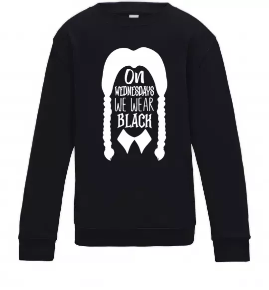 Детский Свитшот On wednesday we wear black Черный фото