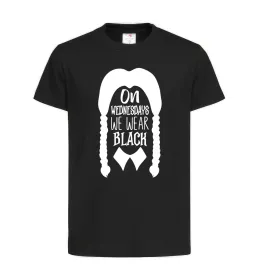Детская футболка On wednesday we wear black Черный фото