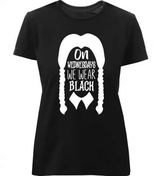 Женская премиум футболка On wednesday we wear black Черный фото
