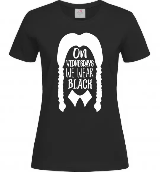 Женская футболка On wednesday we wear black Черный фото