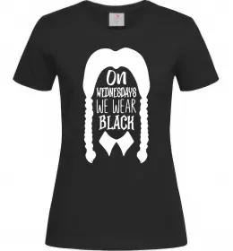Женская футболка On wednesday we wear black Черный фото
