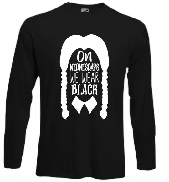 Лонгслив On wednesday we wear black Черный фото