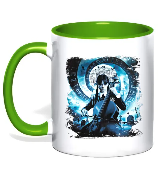 Чашка с цветной ручкой Wednesday cello Лаймовый фото