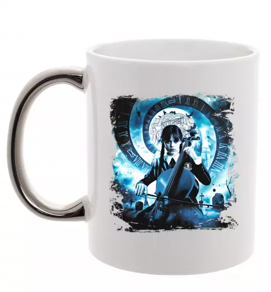 Чашка с цветной ручкой Wednesday cello Серебро фото