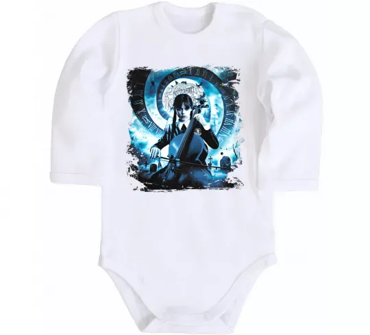 Детский боди Wednesday cello Белый фото