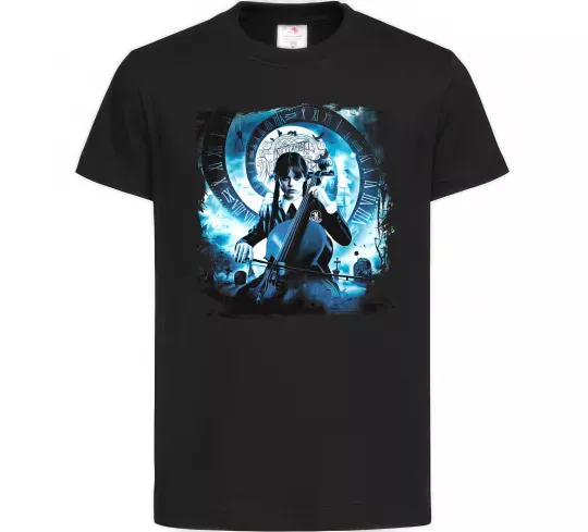 Дитяча футболка Wednesday cello Чорний фото