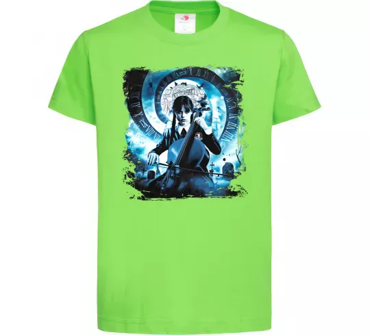 Дитяча футболка Wednesday cello Лаймовий фото