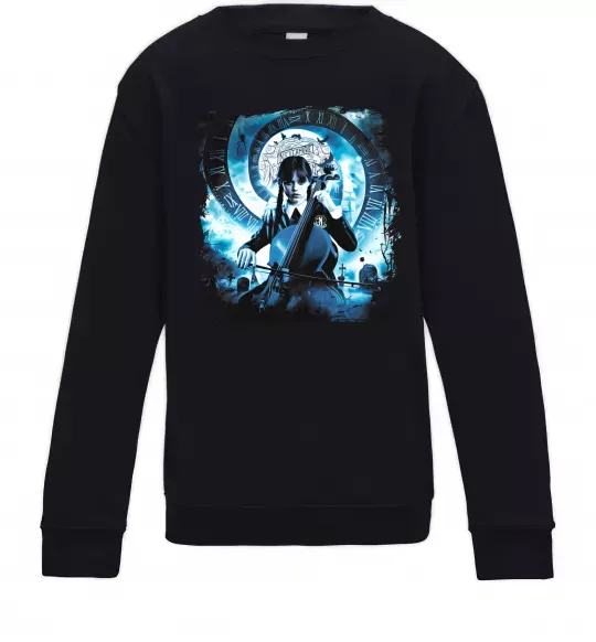 Дитячий світшот Wednesday cello Чорний фото