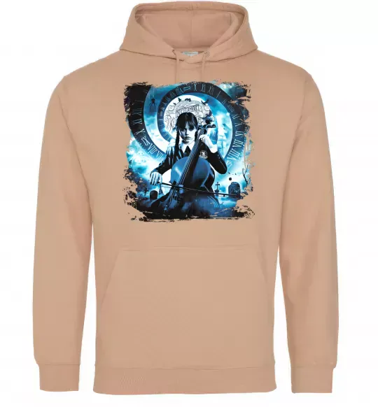 Мужская толстовка (худи) Wednesday cello Песочный фото