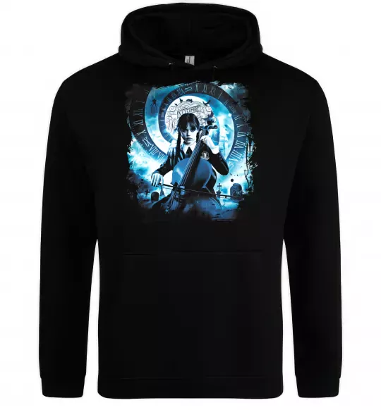 Женская толстовка (худи) Wednesday cello Черный фото