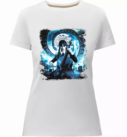 Женская премиум футболка Wednesday cello Белый фото