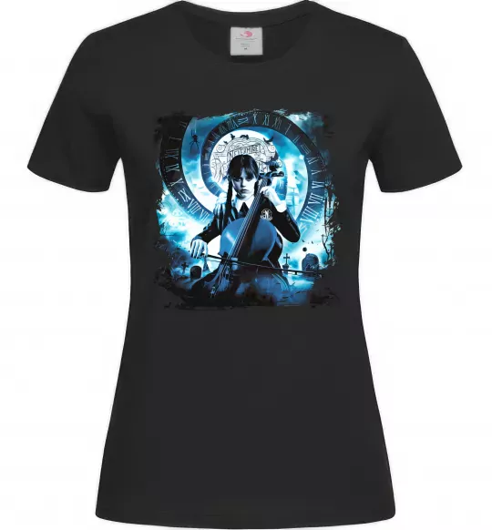 Женская футболка Wednesday cello Черный фото