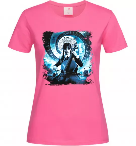 Женская футболка Wednesday cello Ярко-розовый фото