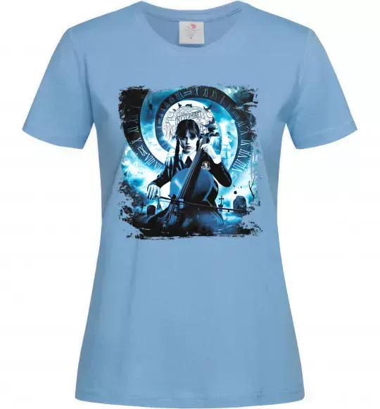 Женская футболка Wednesday cello Голубой фото