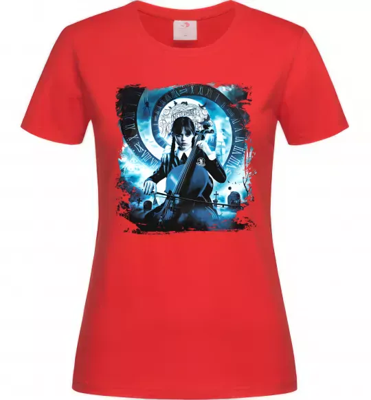 Женская футболка Wednesday cello Красный фото
