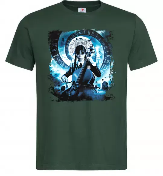 Чоловіча футболка Wednesday cello Темно-зелений фото