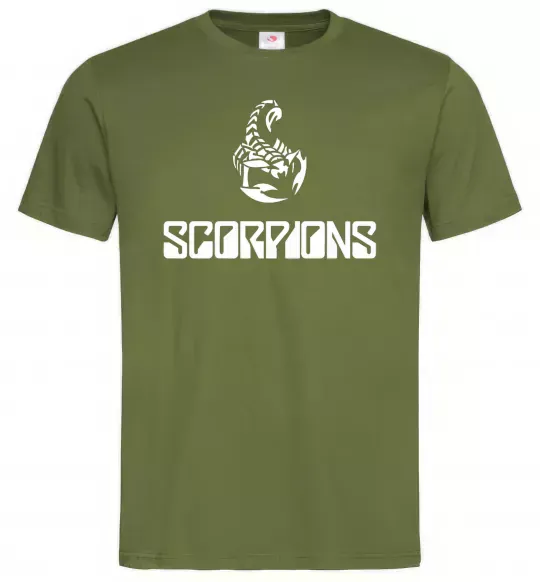 Чоловіча футболка Scorpions logo розмір, колір - оливковий, розмір - S Оливковий фото