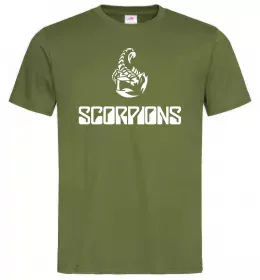 Мужская футболка Scorpions logo розмір, колір - оливковий, розмір - S Оливковый фото