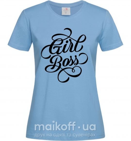 Жіноча футболка Girl boss розмір XS Блакитний фото