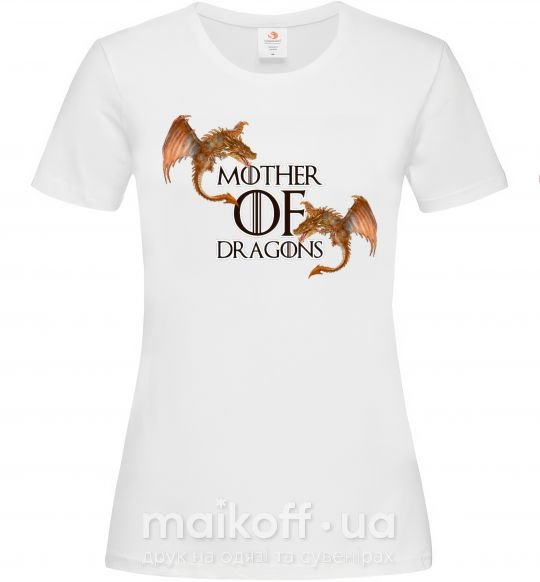 Жіноча футболка Mother of dragons full colour розмір S Білий фото