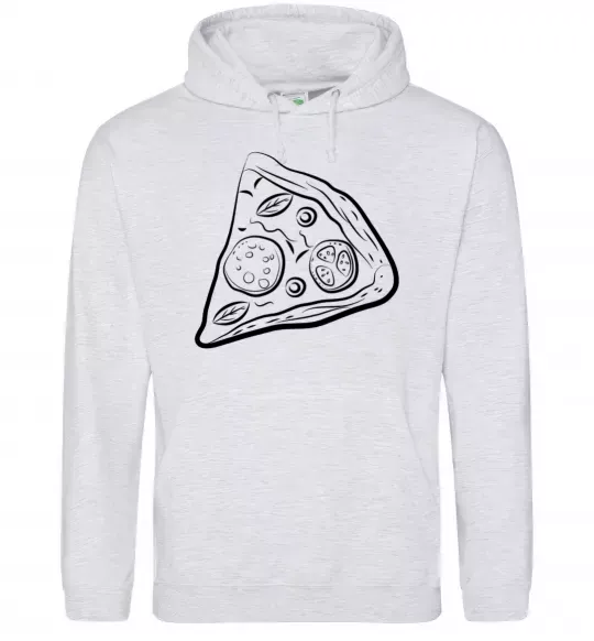 Мужская толстовка (худи) Part of pizza S Серый меланж фото