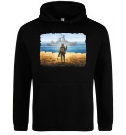 Мужская толстовка (худи) Марка України толстовка, колір - чорний, розмір - M