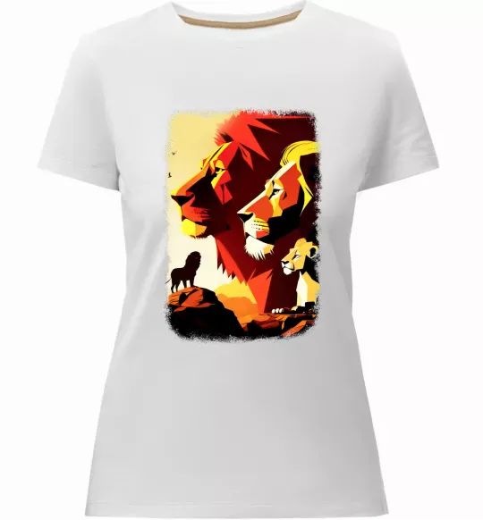 Женская премиум футболка Король лев Белый фото