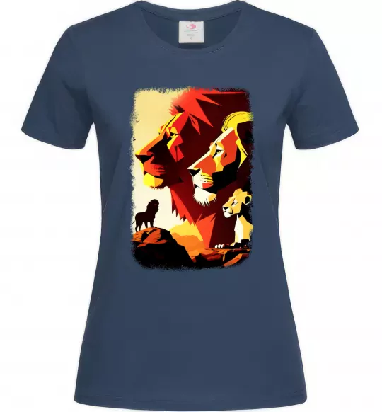 Женская футболка Король лев Темно-синий фото