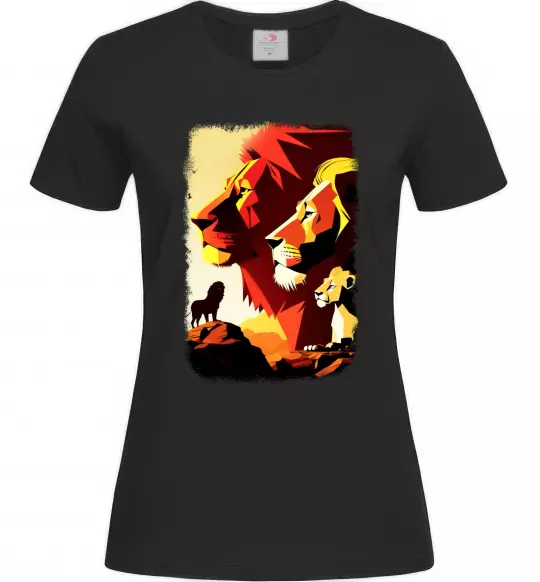 Женская футболка Король лев Черный фото