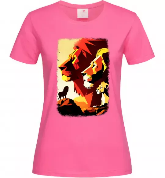 Женская футболка Король лев Ярко-розовый фото