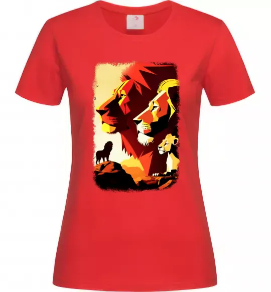 Женская футболка Король лев Красный фото