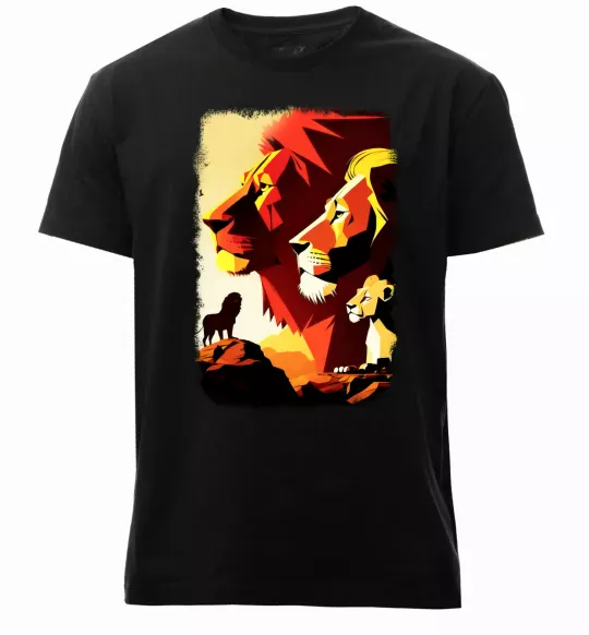 Мужская премиум футболка Король лев Черный фото