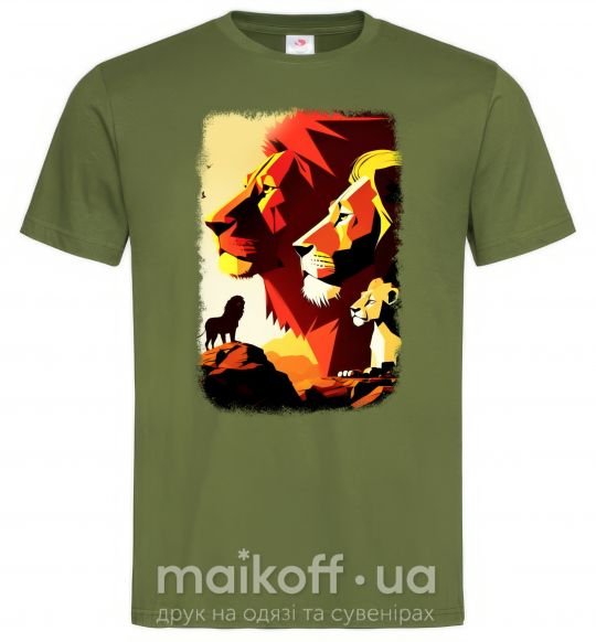Мужская футболка Король лев Оливковый фото