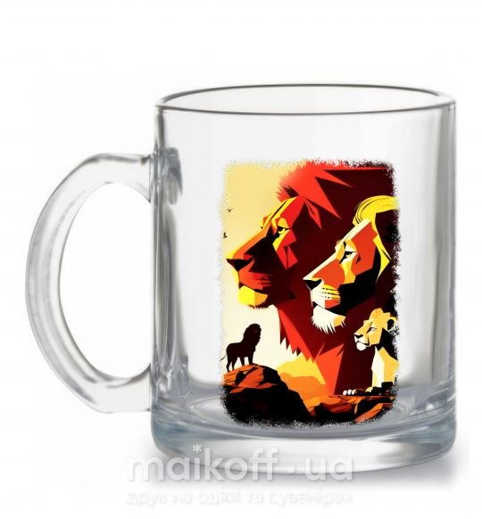 Чашка стеклянная Король лев Прозрачный фото