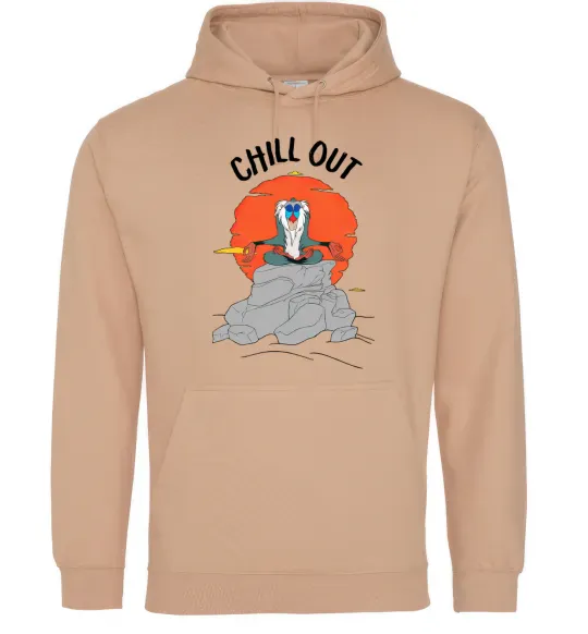 Чоловіча толстовка (худі) Король Лев Рафики Chill Out Пісочний фото