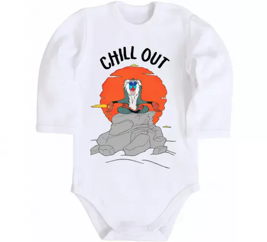 Детский боди Король Лев Рафики Chill Out Белый фото