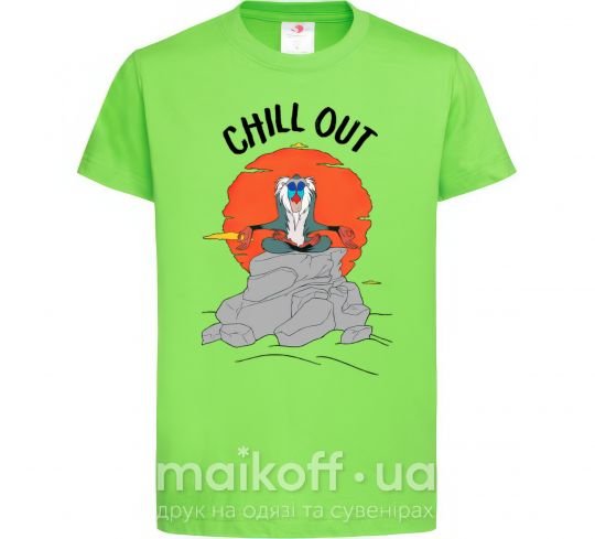 Детская футболка Король Лев Рафики Chill Out Лаймовый фото