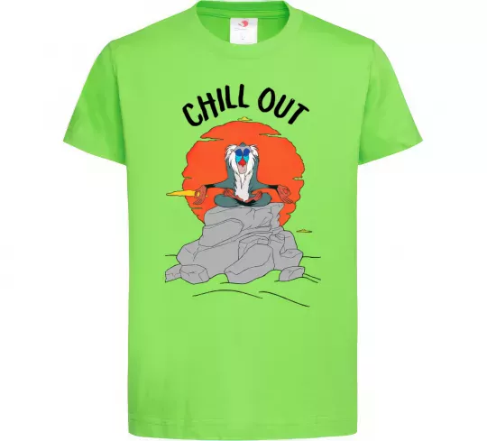 Дитяча футболка Король Лев Рафики Chill Out Лаймовий фото