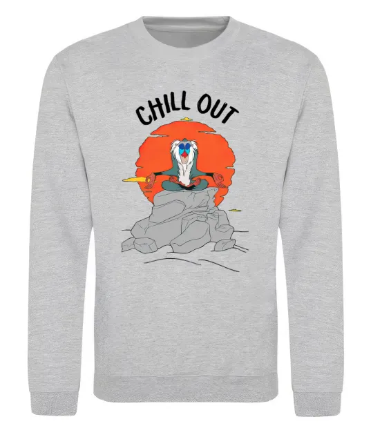 Світшот Король Лев Рафики Chill Out Сірий меланж фото