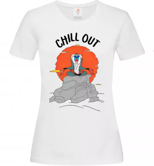 Жіноча футболка Король Лев Рафики Chill Out Білий фото