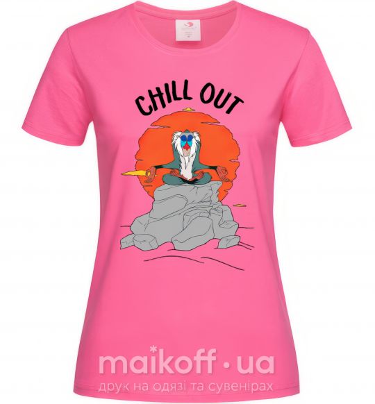 Жіноча футболка Король Лев Рафики Chill Out Яскраво-рожевий фото