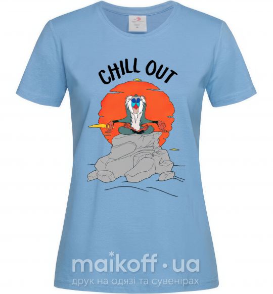 Жіноча футболка Король Лев Рафики Chill Out Блакитний фото
