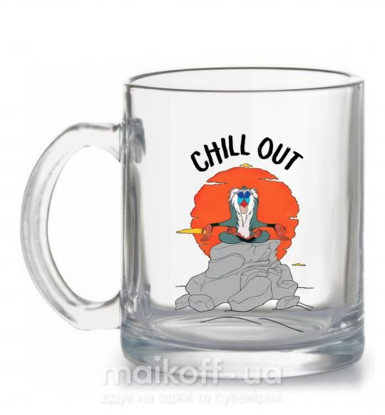 Чашка стеклянная Король Лев Рафики Chill Out Прозрачный фото