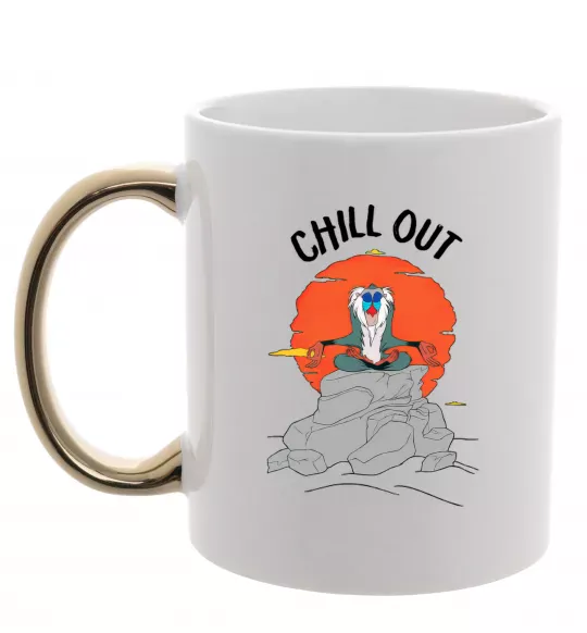 Чашка с цветной ручкой Король Лев Рафики Chill Out Золото фото