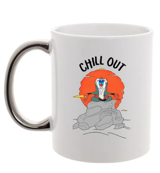 Чашка с цветной ручкой Король Лев Рафики Chill Out Серебро фото