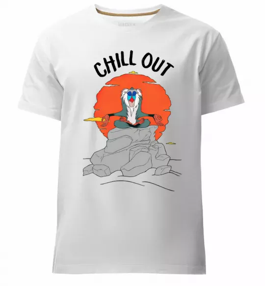 Чоловіча преміум футболка Король Лев Рафики Chill Out Білий фото