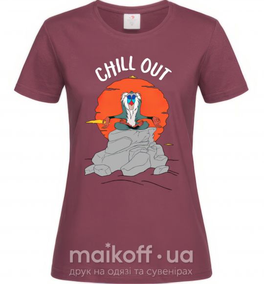 Женская футболка Король Лев Рафики Chill Out Бордовый фото