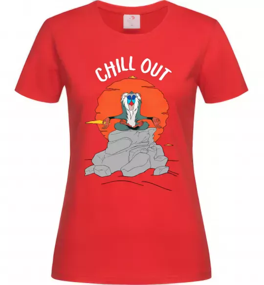 Жіноча футболка Король Лев Рафики Chill Out Червоний фото
