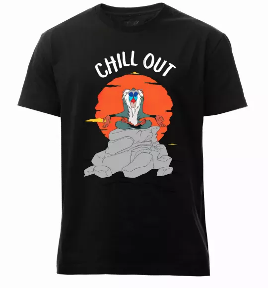 Чоловіча преміум футболка Король Лев Рафики Chill Out Чорний фото