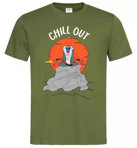 Чоловіча футболка Король Лев Рафики Chill Out Оливковий фото